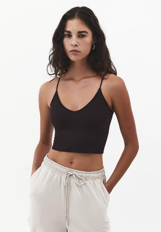 V-Neck Cropped Top - GANACHE