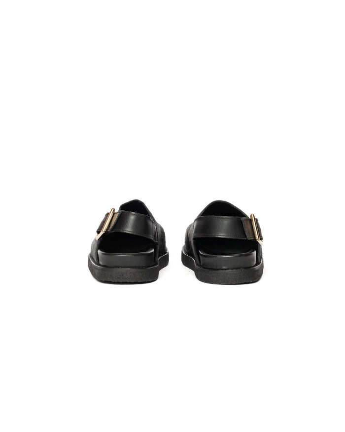 Vinny's Strapped Mule Pony Hair Black