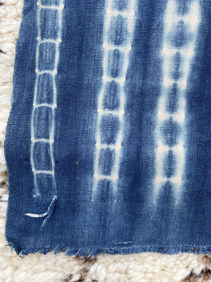 West African Mali Shibori Indigo Throw IX