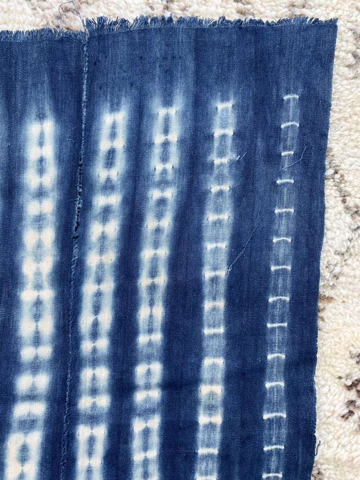 West African Mali Shibori Indigo Throw IX