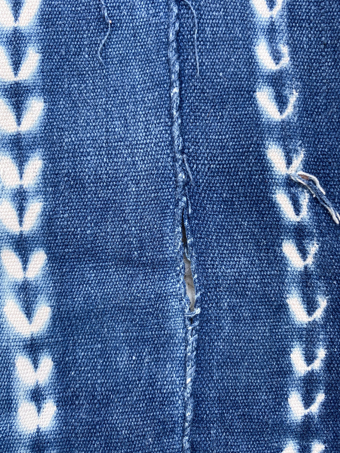 West African Mali Shibori Indigo Throw VIII