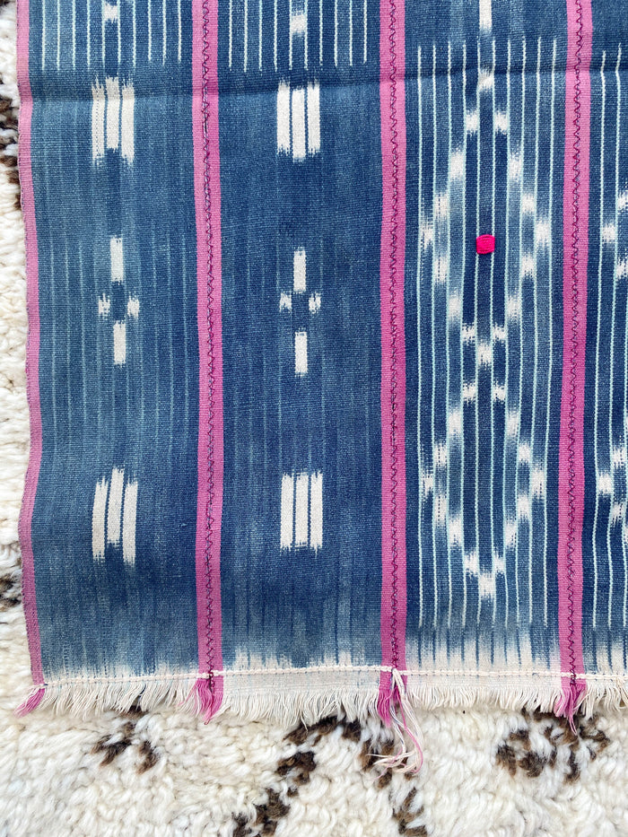 West African Mali Shibori Indigo Throw X