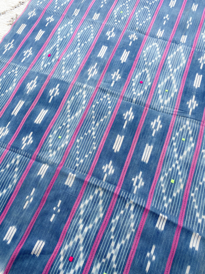 West African Mali Shibori Indigo Throw X
