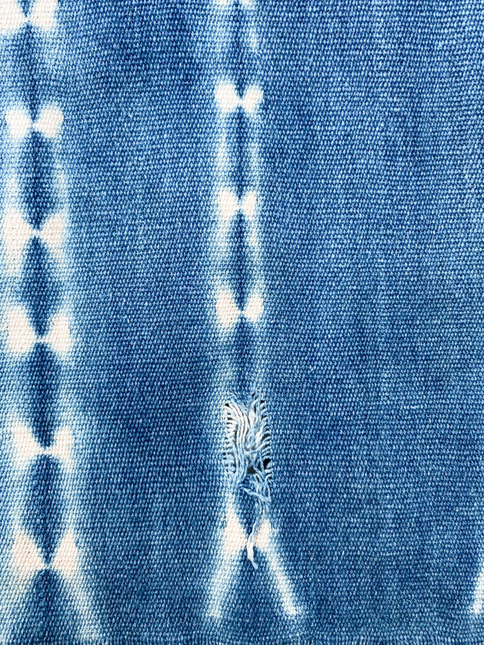 West African Mali Shibori Indigo Throw XIV