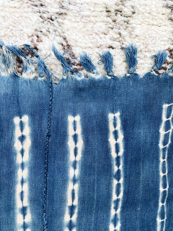 West African Mali Shibori Indigo Throw XIV