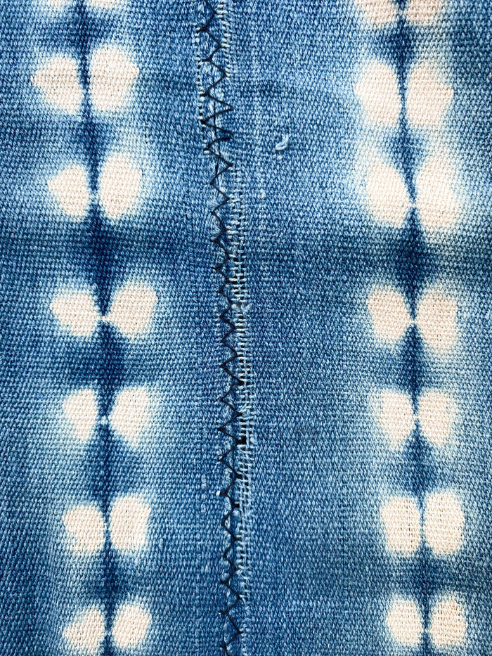 West African Mali Shibori Indigo Throw XIV