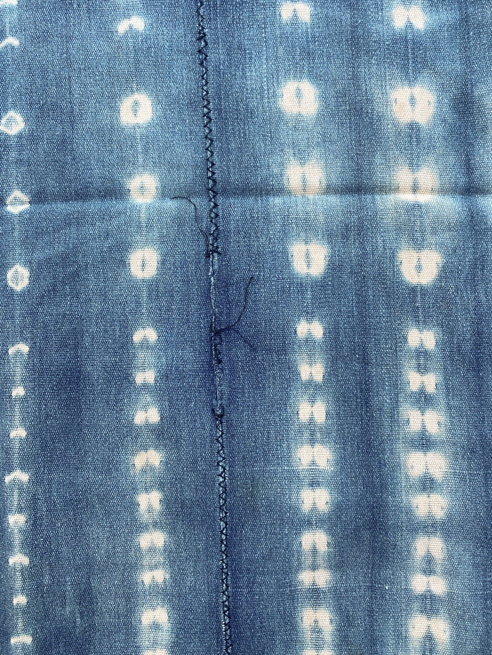 West African Mali Shibori Indigo Throw XV