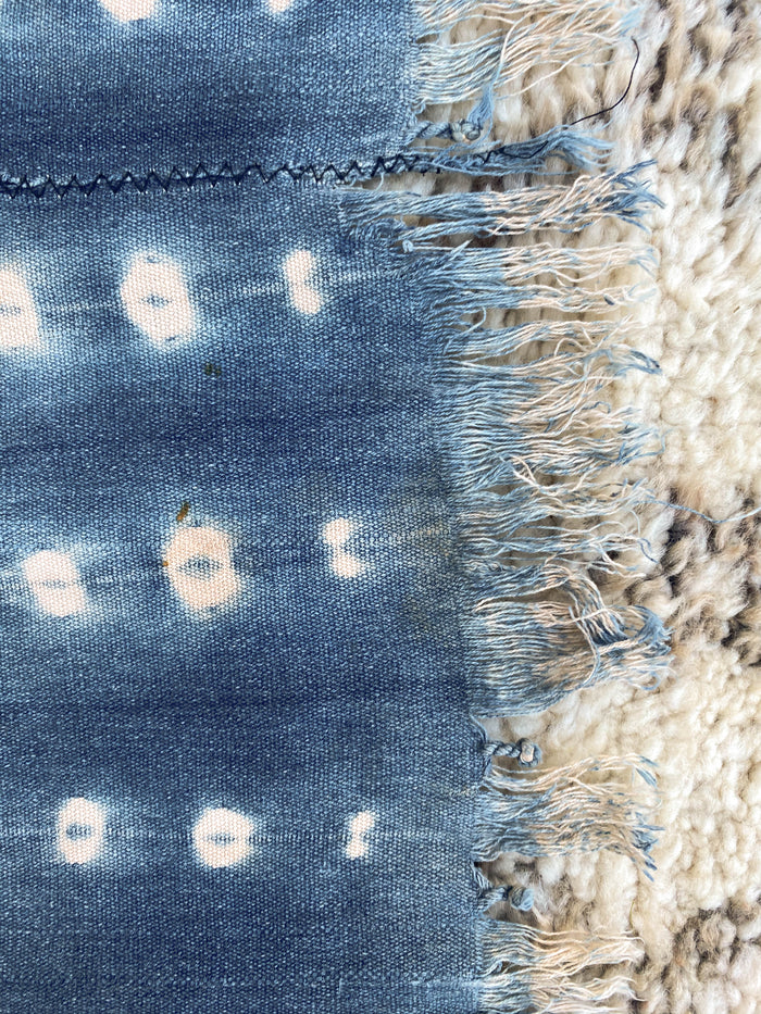 West African Mali Shibori Indigo Throw XV