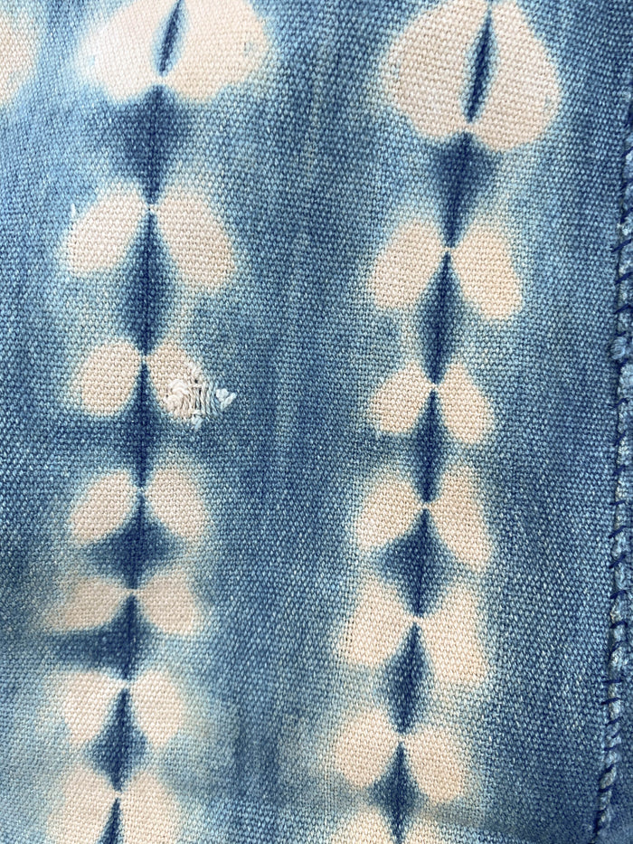 West African Mali Shibori Indigo Throw XVI