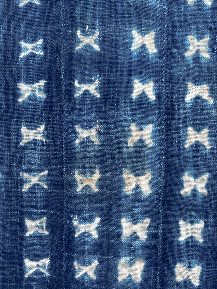 West African Mali Shibori Indigo Throw XVII
