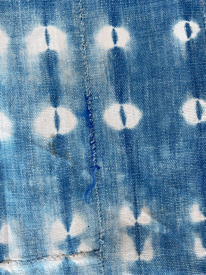 West African Mali Shibori Indigo Throw XXI