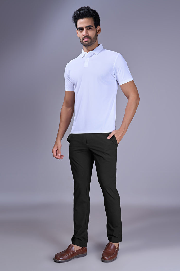 White - 2 Button Stitchless Polo