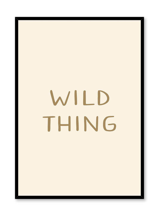 Wilding Out is a minimalist typography of the words "Wild Thing" written with a round handwriting by Opposite Wall.