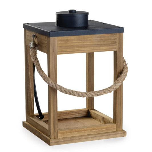 Wood & Rope Wooden Candle Warmer Lantern
