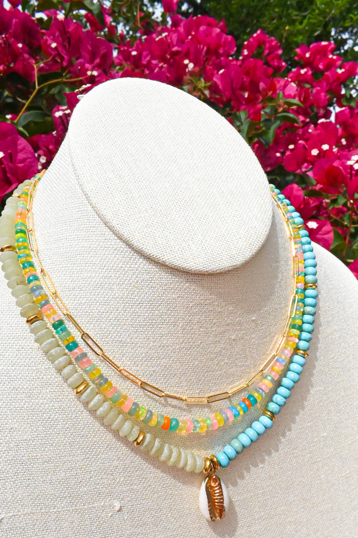 Yellow Mix Fire Opal Necklace