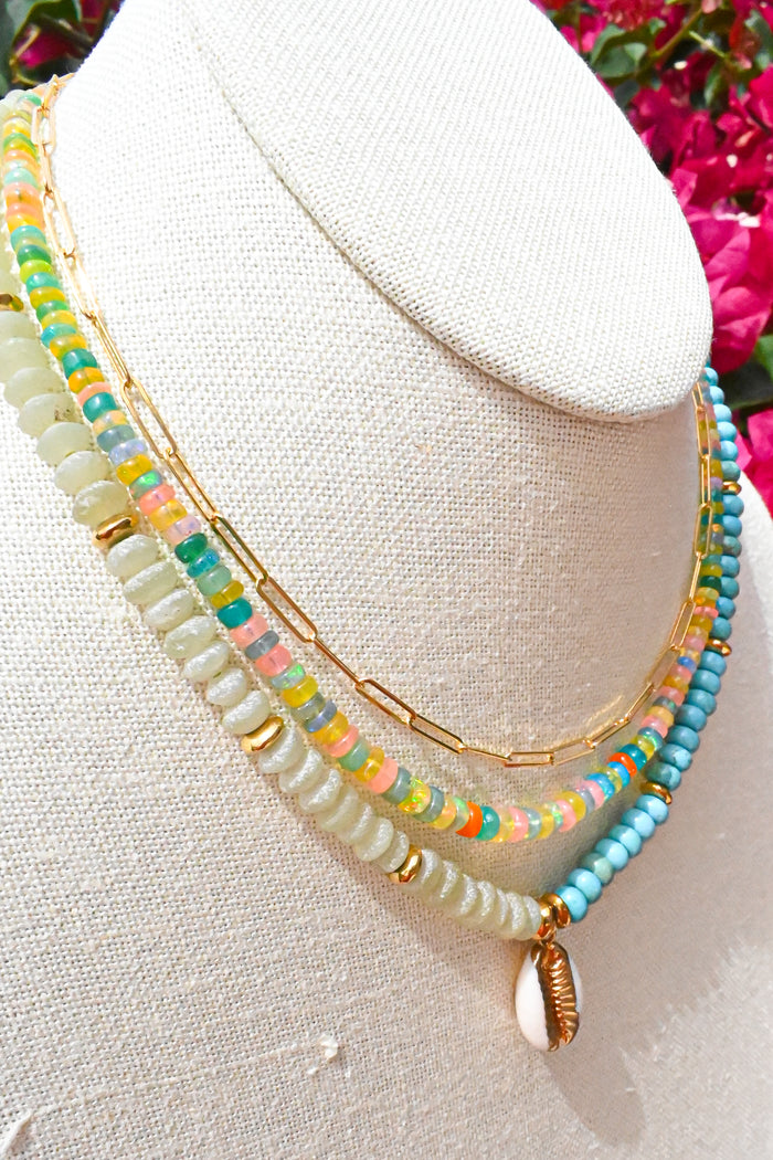 Yellow Mix Fire Opal Necklace