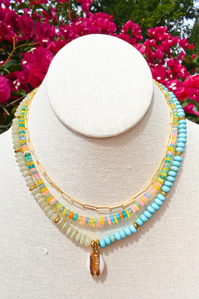 Yellow Mix Fire Opal Necklace
